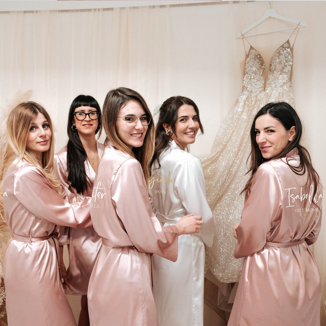 Bride Kimono Vestaglia Sposa Vestaglia Sposa Bianca Vestaglia