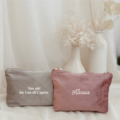 Pochette in velluto personalizzata
