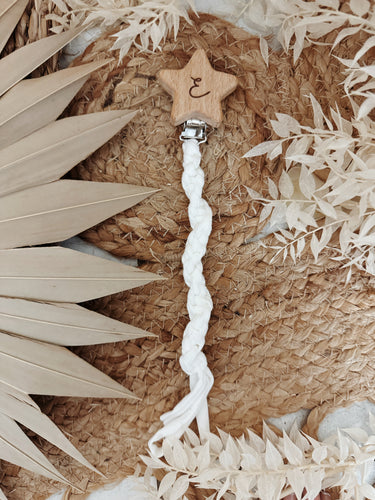 Porta ciuccio in legno inciso