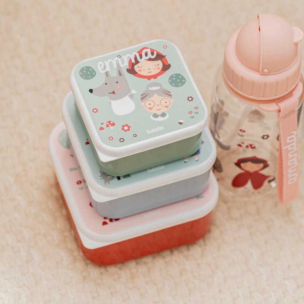 Set 3 Scatoline porta pranzo/merenda personalizzato per Bambini