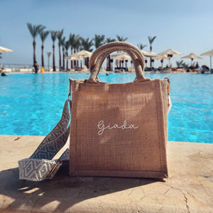 Borsa iuta con tracolla